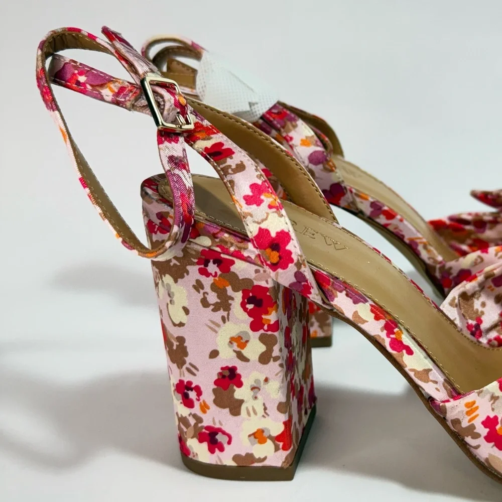 J. Crew Ditsy Floral Print Peep Toe Heeled Sandals NWOT
